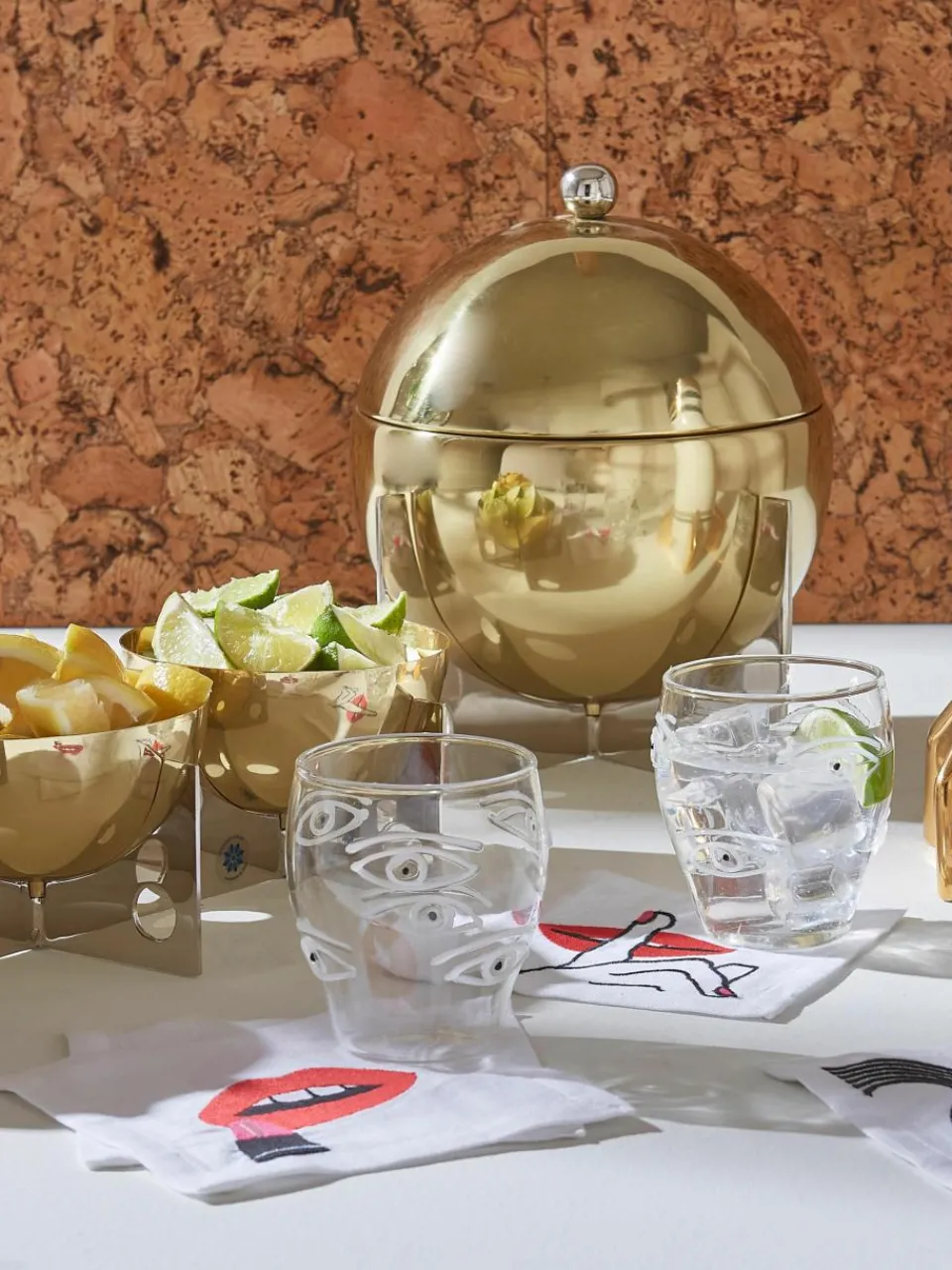 Mondgeblazen waterglazen Oculus, 4 stuks^Jonathan Adler Hot