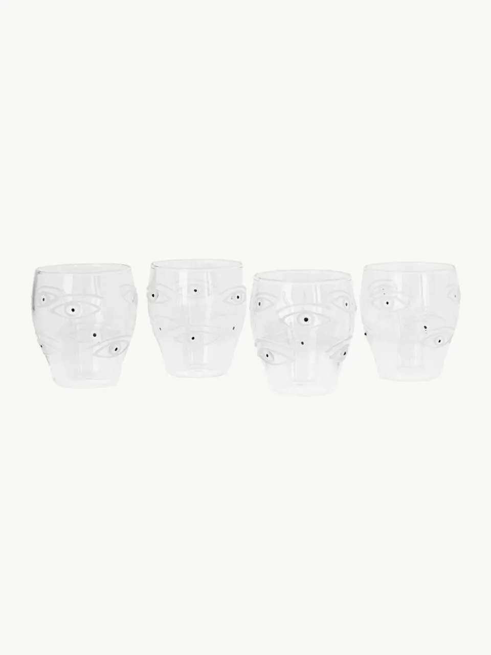 Mondgeblazen waterglazen Oculus, 4 stuks^Jonathan Adler Hot