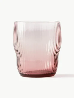 Mondgeblazen waterglazen Pum met groefstructuur, 2 stuks^Pols Potten Outlet