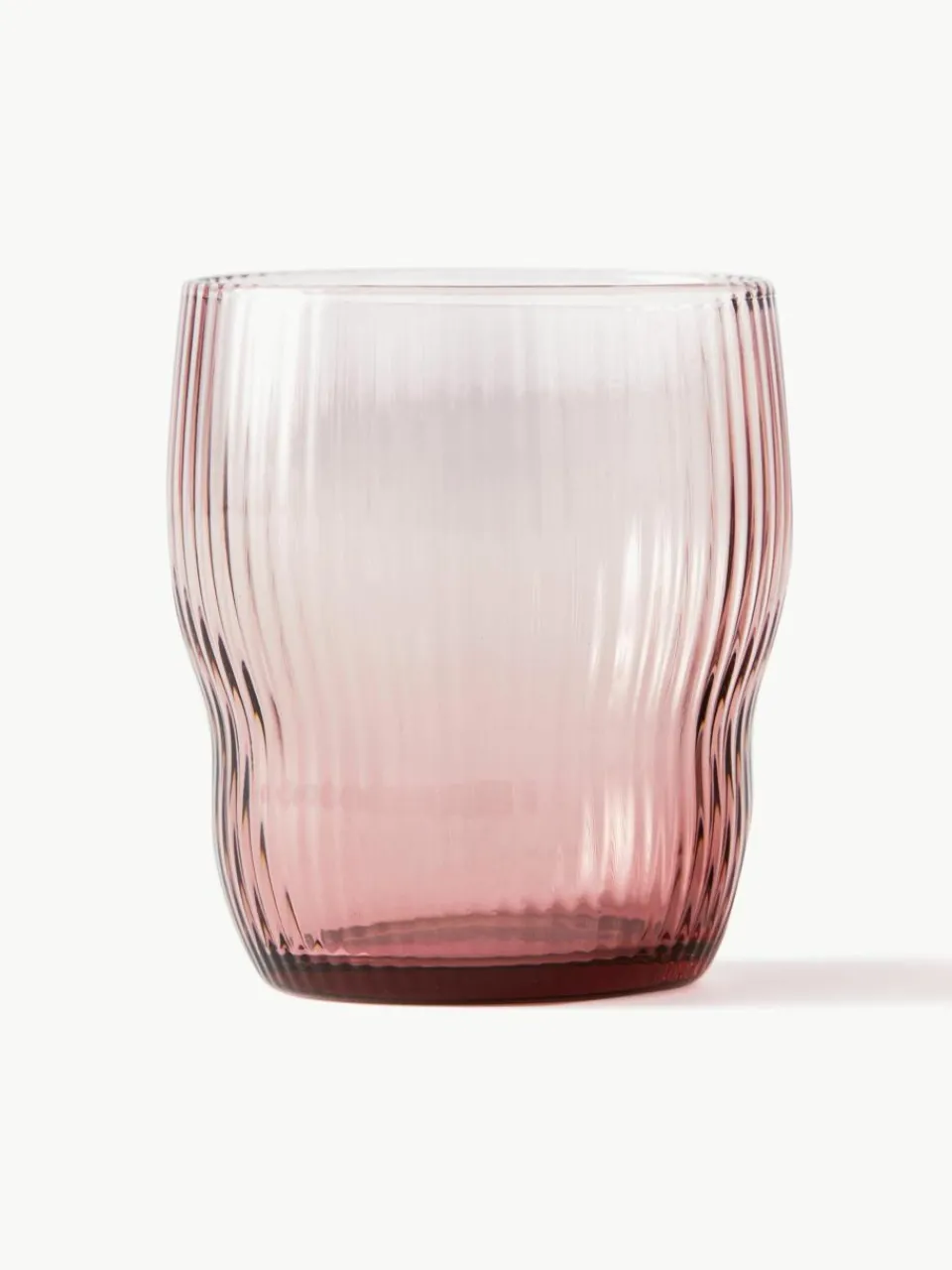 Mondgeblazen waterglazen Pum met groefstructuur, 2 stuks^Pols Potten Outlet