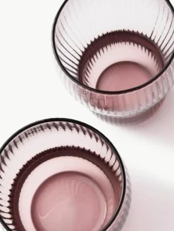 Mondgeblazen waterglazen Pum met groefstructuur, 2 stuks^Pols Potten Outlet