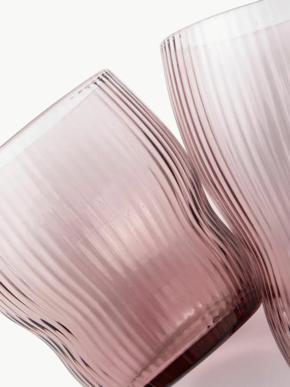 Mondgeblazen waterglazen Pum met groefstructuur, 2 stuks^Pols Potten Outlet