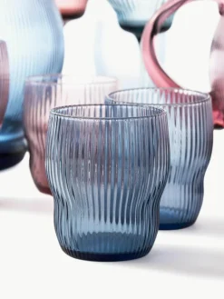 Mondgeblazen waterglazen Pum met groefstructuur, 2 stuks^Pols Potten Best