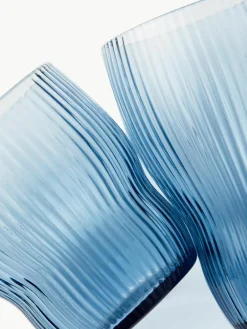 Mondgeblazen waterglazen Pum met groefstructuur, 2 stuks^Pols Potten Best