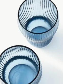 Mondgeblazen waterglazen Pum met groefstructuur, 2 stuks^Pols Potten Best