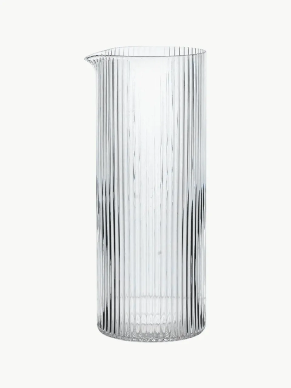 Mondgeblazen waterkaraf Ripple met groefreliëf, 400 ml^ferm LIVING Fashion