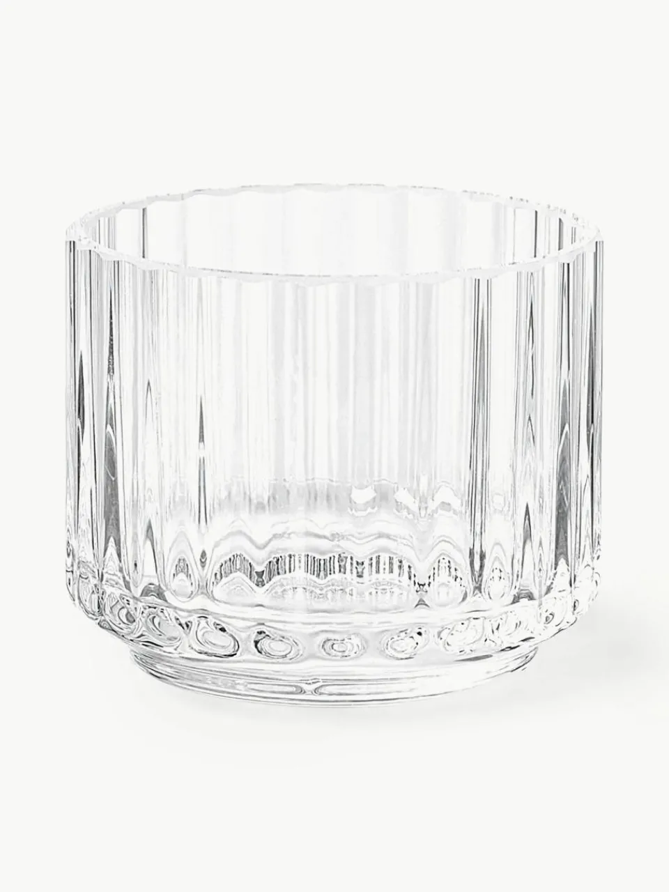 Mondgeblazen waxinelichthouder Lyngby met geribbeld oppervlak^Lyngby Porcelaen Discount