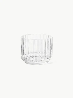Mondgeblazen waxinelichthouder Lyngby met geribbeld oppervlak^Lyngby Porcelaen Discount