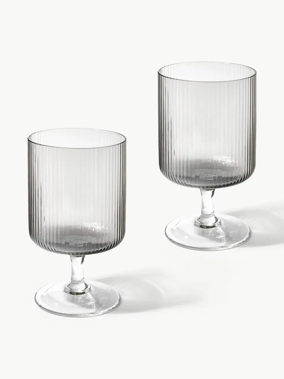 Mondgeblazen wijnglazen Ripple met groefreliëf, 2 stuks^ferm LIVING Sale