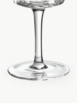 Mondgeblazen wijnglazen Scallop Glasses met groefstructuur, 4 stuks^Westwing Collection Fashion