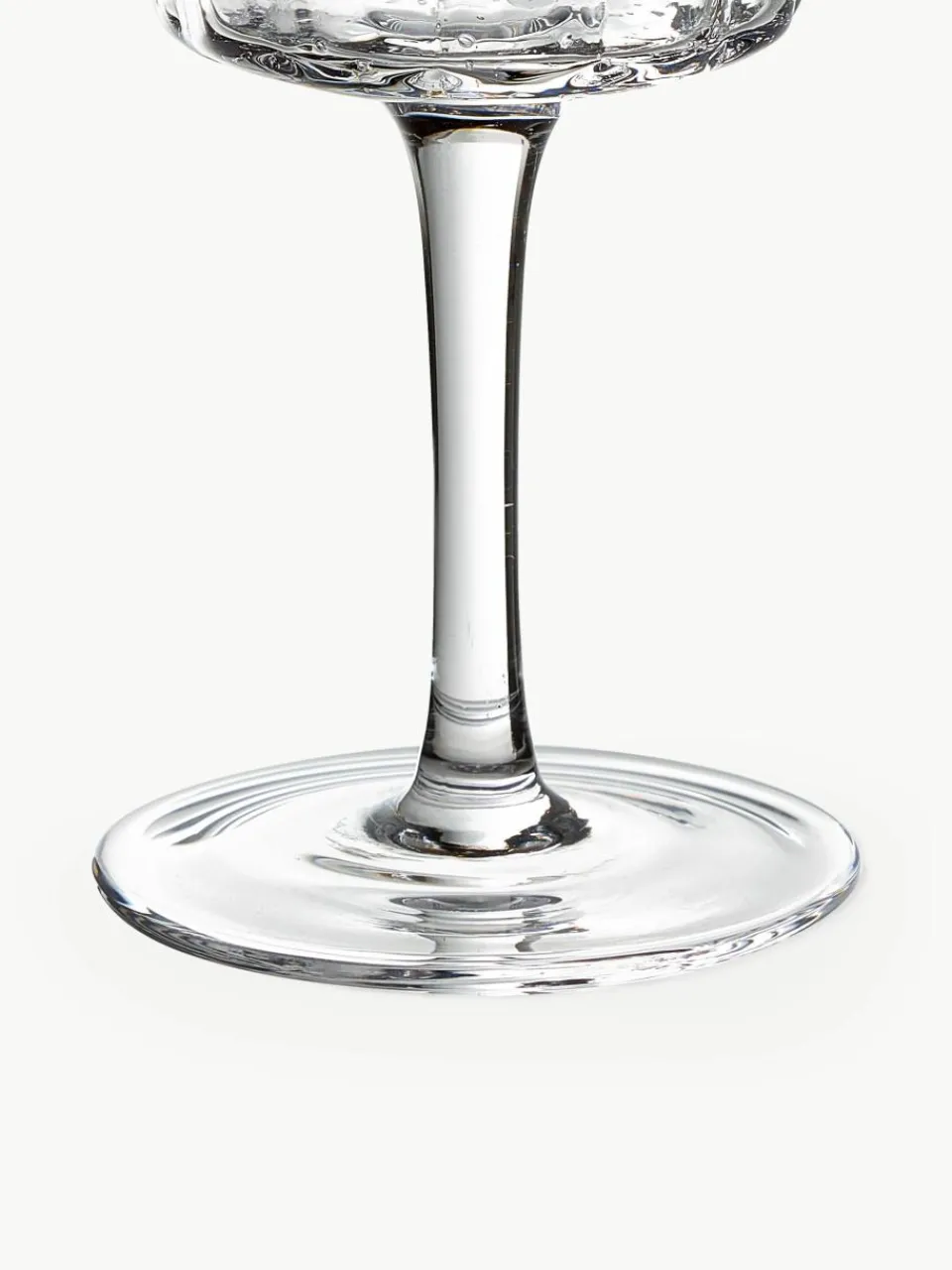 Mondgeblazen wijnglazen Scallop Glasses met groefstructuur, 4 stuks^Westwing Collection Fashion