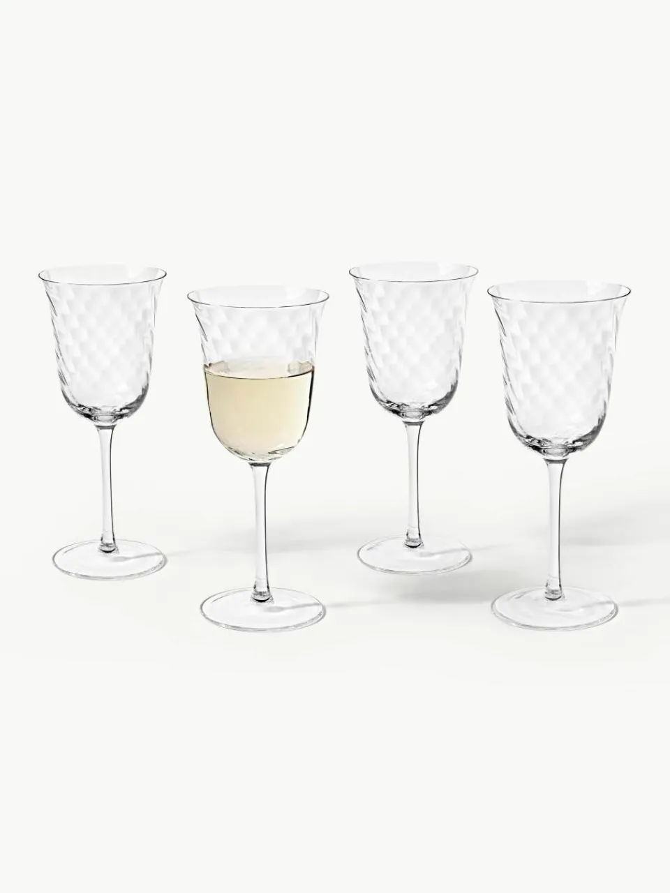 Mondgeblazen wijnglazen Swirl, 4 stuks^Westwing Collection Discount