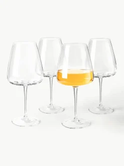Mondgeblazen witte wijnglazen Ellery, 4 stuks^Westwing Collection Fashion