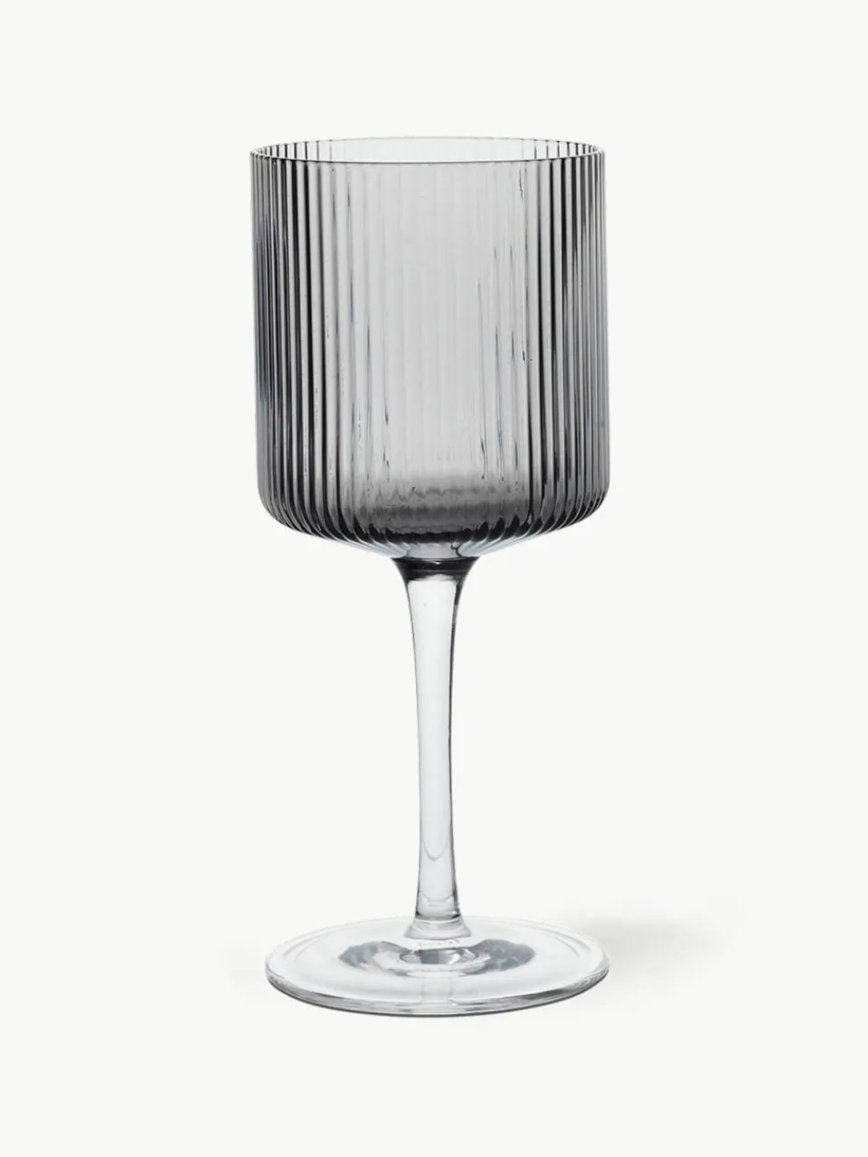 Mondgeblazen witte wijnglazen Ripple met groefreliëf, 2 stuks^ferm LIVING Clearance