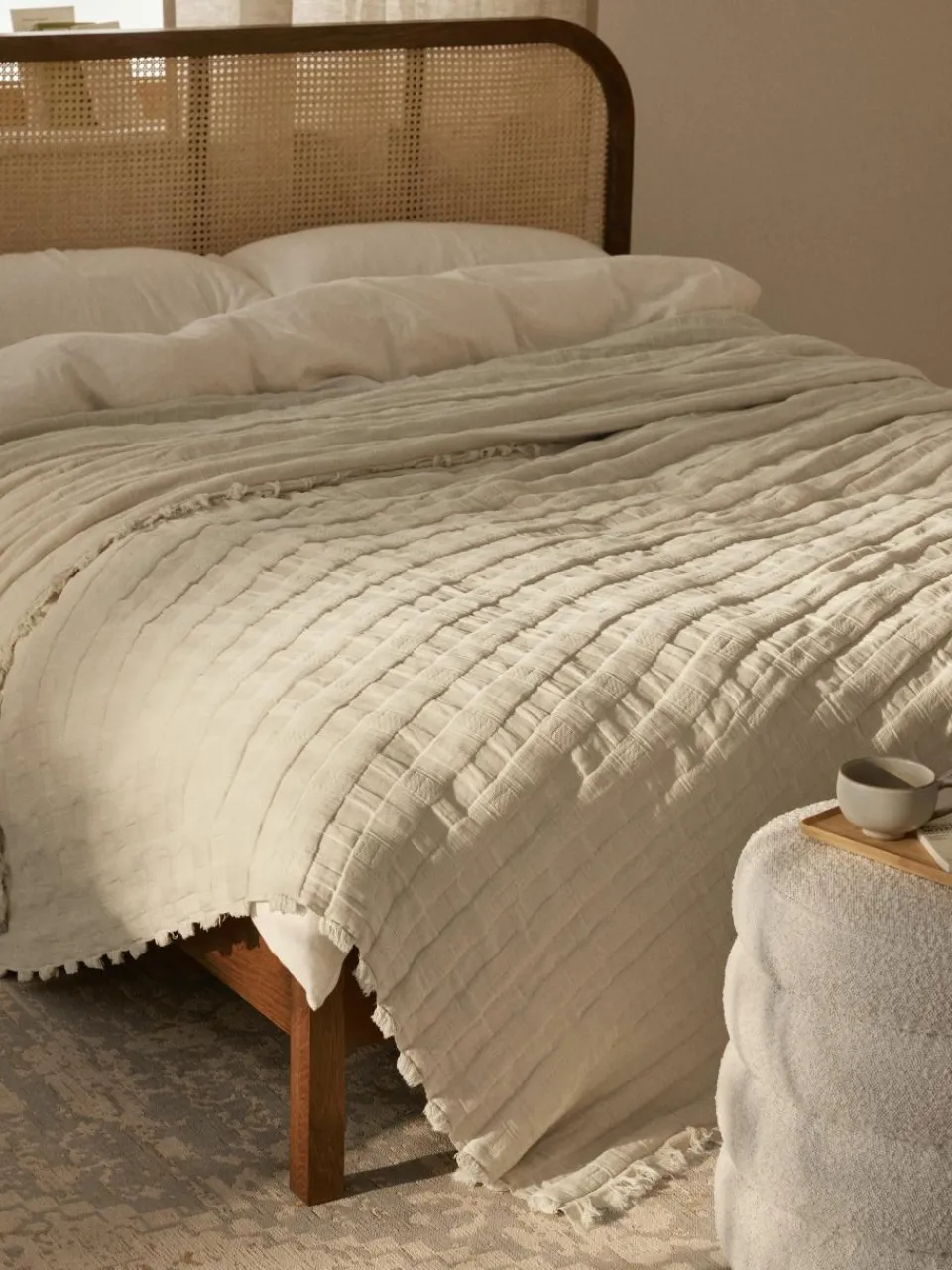 Mousseline sprei Bethany met franjes^Westwing Collection Best