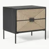 Nachtkastje June van mangohout met lades^Westwing Collection Hot