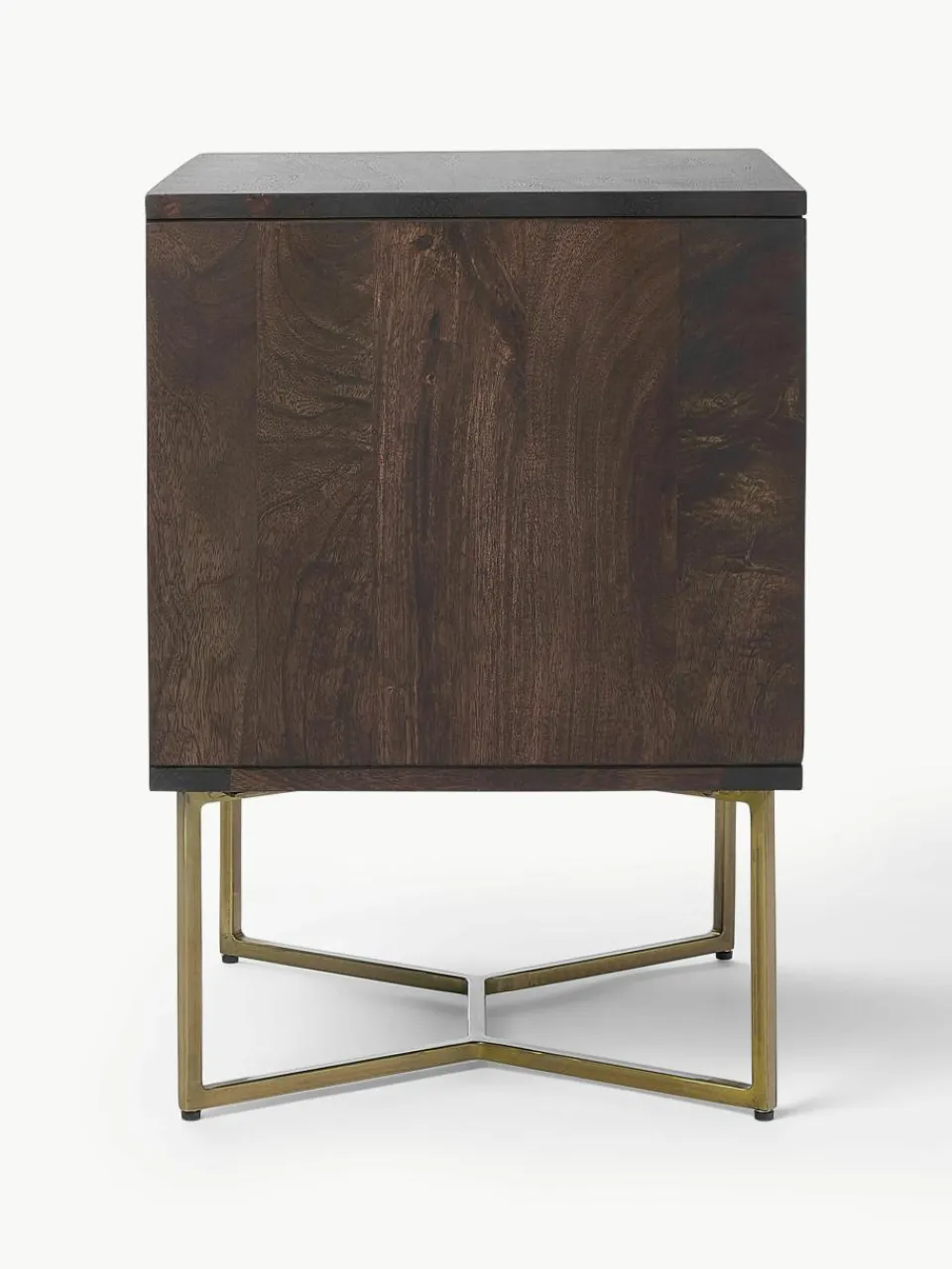 Nachtkastje Luca van mangohout met visgraat-patroon^Westwing Collection Outlet