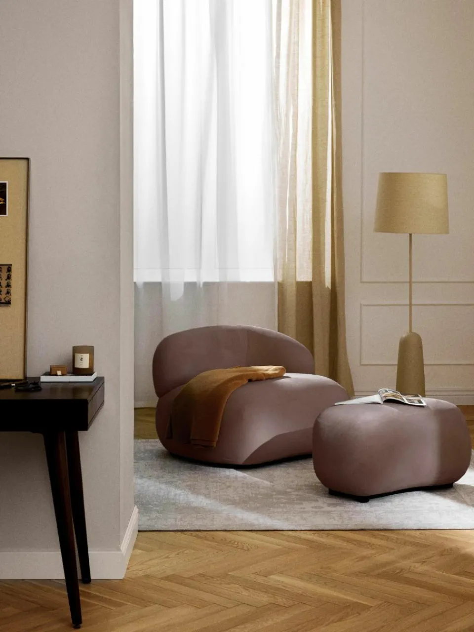 Niervormige loungefauteuil Alba^Westwing Collection Discount