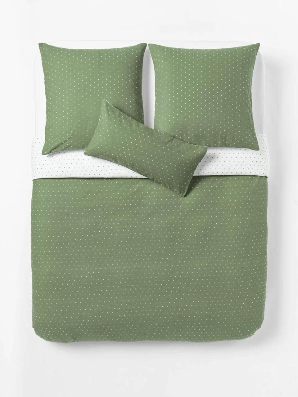Omkeerbaar flanellen dekbedovertrek Betty, met stippels^Westwing Collection Hot
