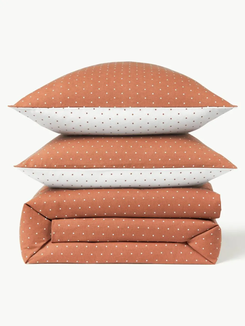 Omkeerbaar flanellen dekbedovertrek Betty, met stippels^Westwing Collection Sale