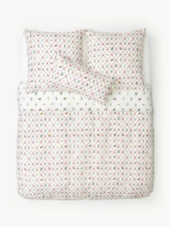 Omkeerbaar katoenen perkal dekbedovertrek Twigs met winterse prints^Westwing Collection Outlet