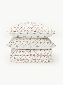 Omkeerbaar katoenen perkal dekbedovertrek Twigs met winterse prints^Westwing Collection Outlet
