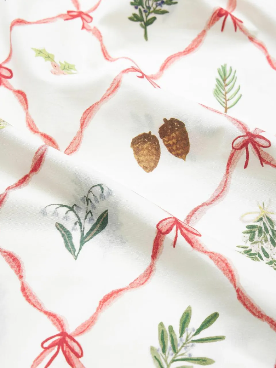Omkeerbaar katoenen perkal dekbedovertrek Twigs met winterse prints^Westwing Collection Outlet