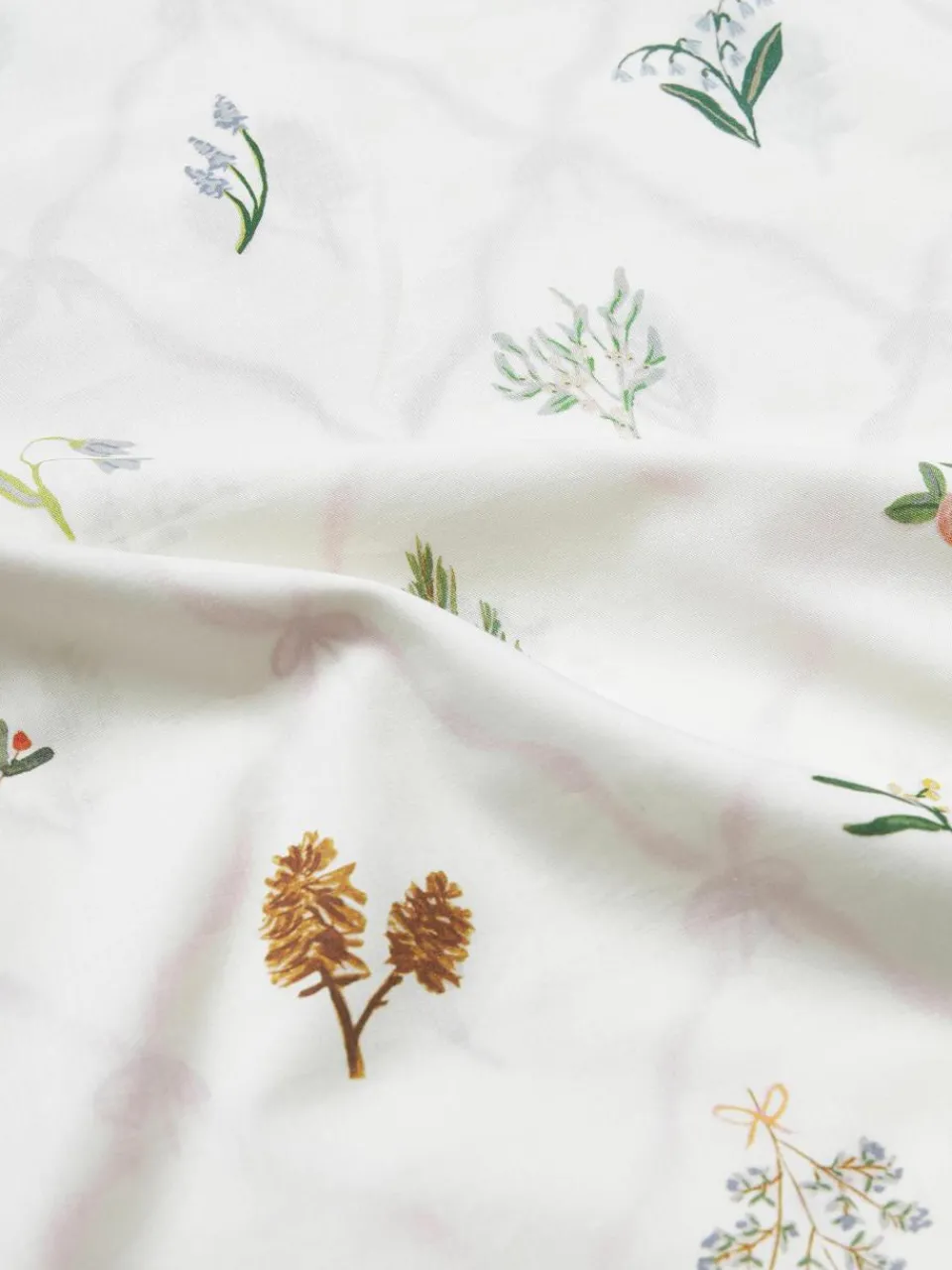 Omkeerbaar katoenen perkal dekbedovertrek Twigs met winterse prints^Westwing Collection Outlet