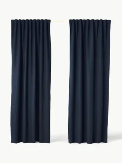 Ondoorzichtig gordijn Jensen met multiband, 2 stuks^Westwing Collection Clearance