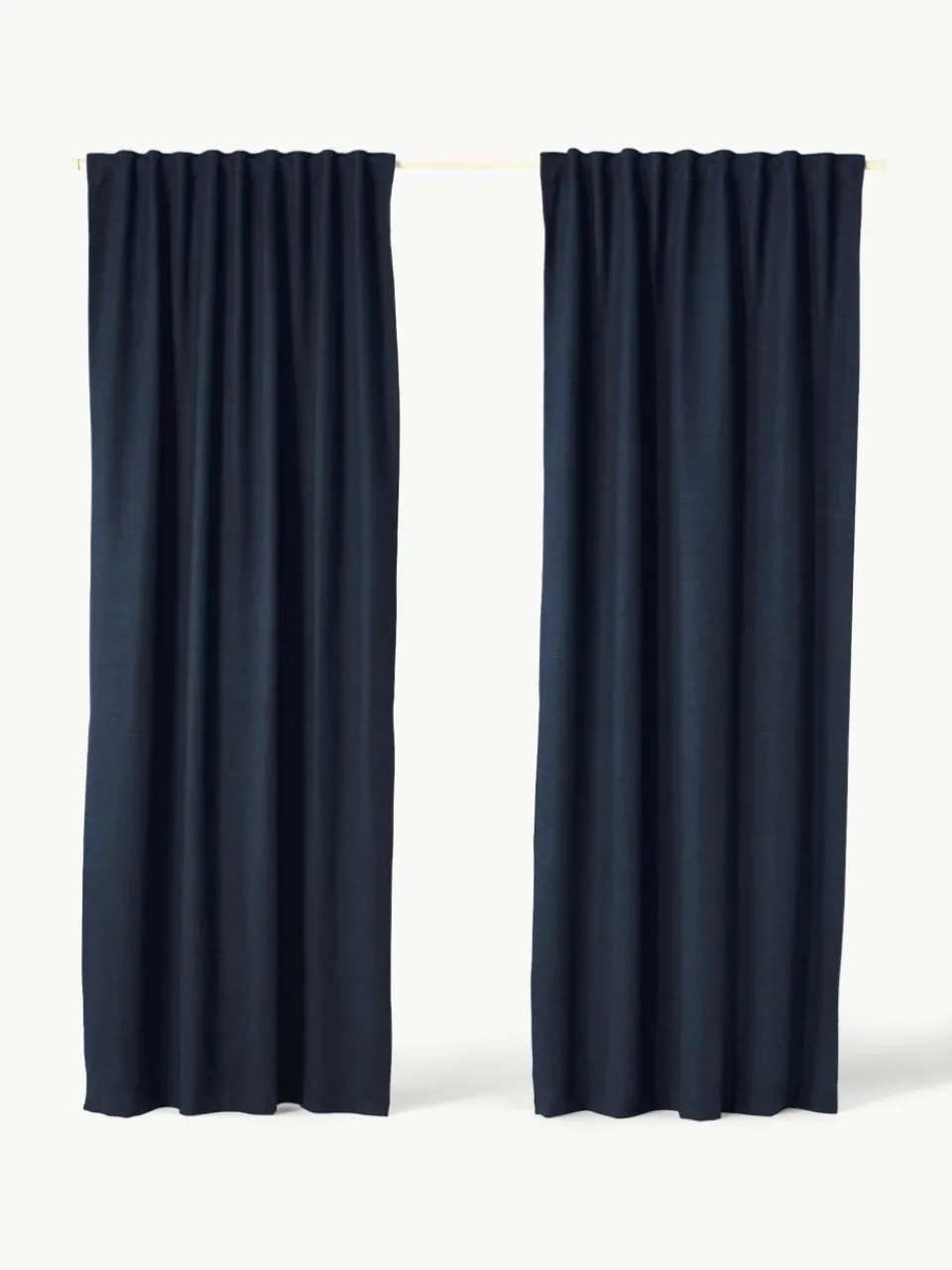 Ondoorzichtig gordijn Jensen met multiband, 2 stuks^Westwing Collection Clearance