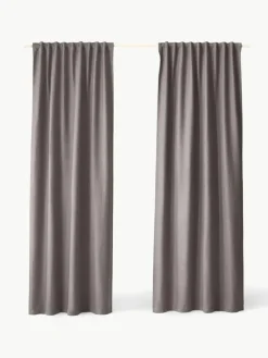 Ondoorzichtig gordijn Jensen met multiband, 2 stuks^Westwing Collection New