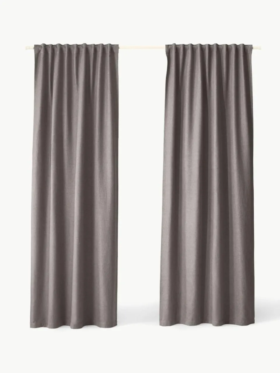 Ondoorzichtig gordijn Jensen met multiband, 2 stuks^Westwing Collection New