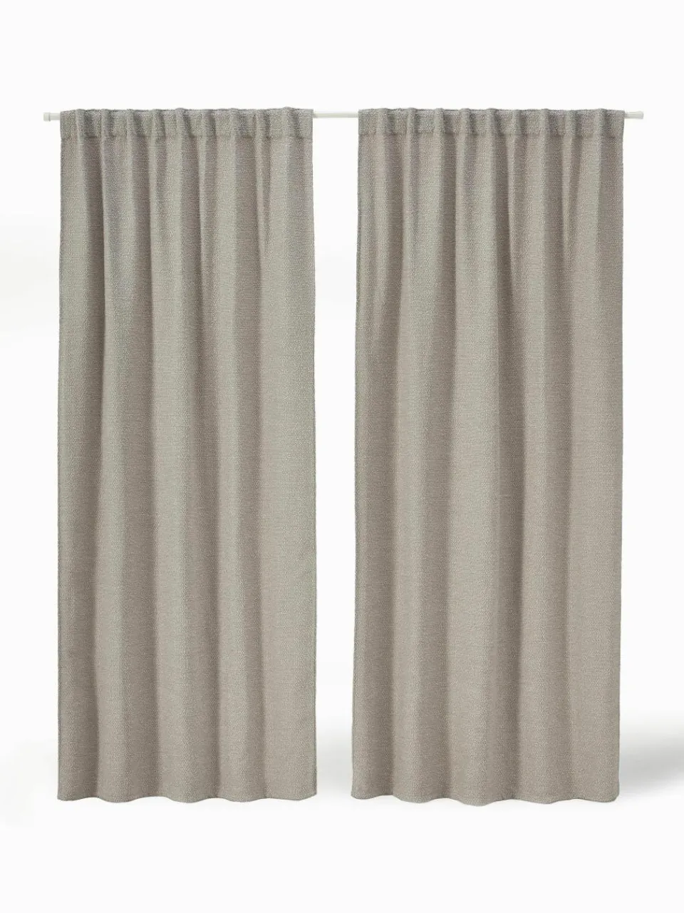 Ondoorzichtige bouclé gordijnen Bellamie met tunnelzoom, 2 stuks^Westwing Collection Fashion