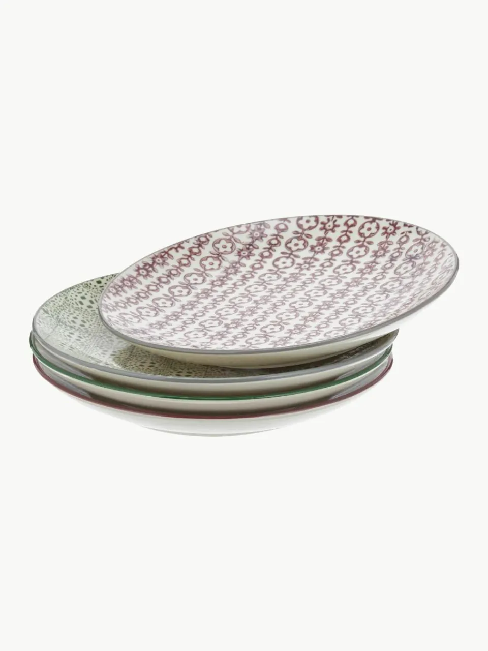 Ontbijtbord Karine met klein patroon, set van 4^Bloomingville Hot
