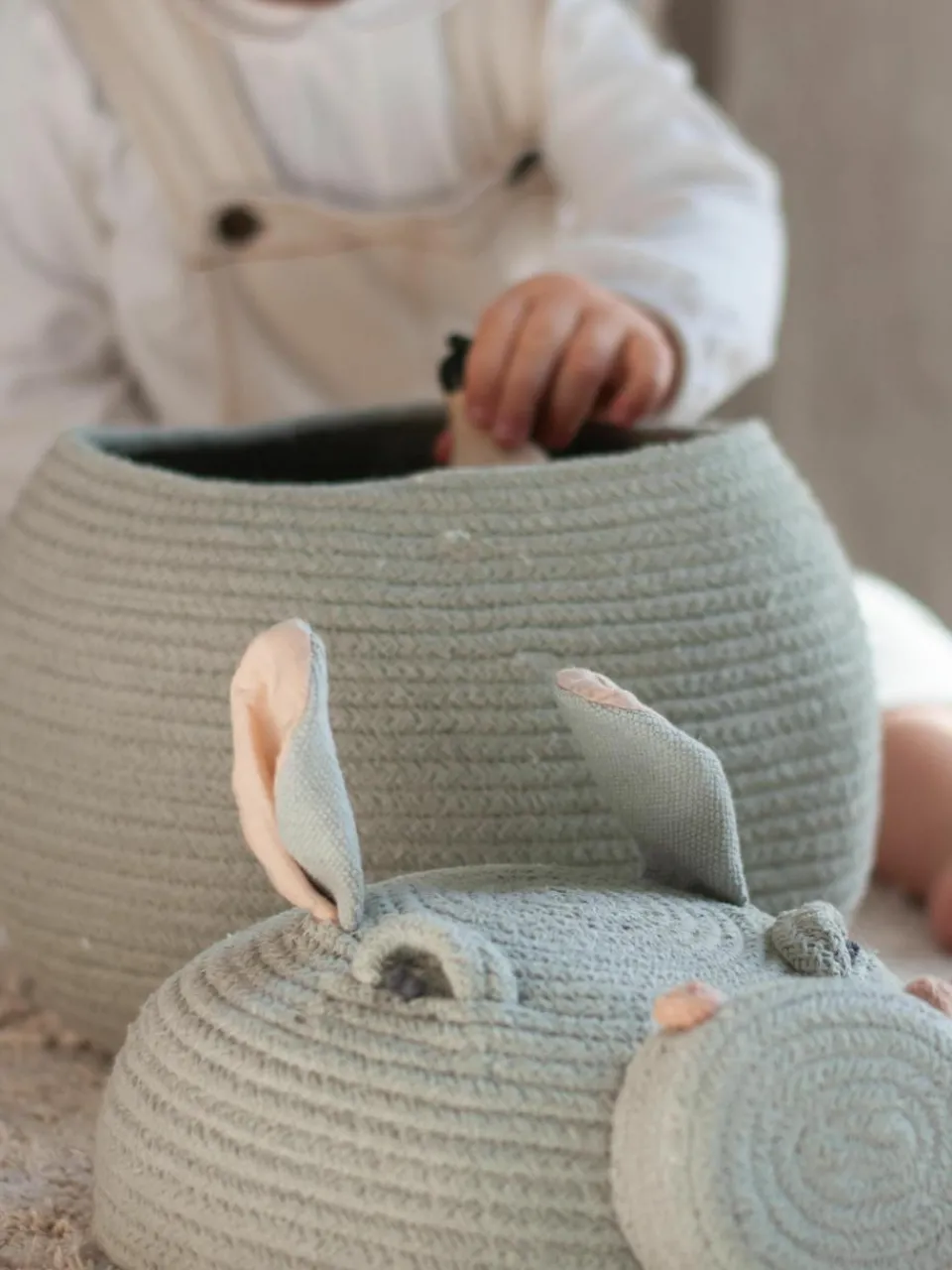 Opbergmand met deksel, handgemaakt^Lorena Canals Outlet