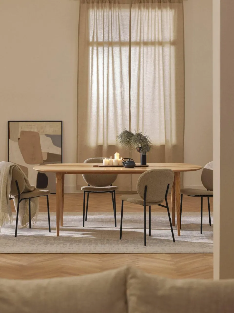 Ovale eettafel Archie van eikenhout, 200 x 100 cm^Westwing Collection Discount