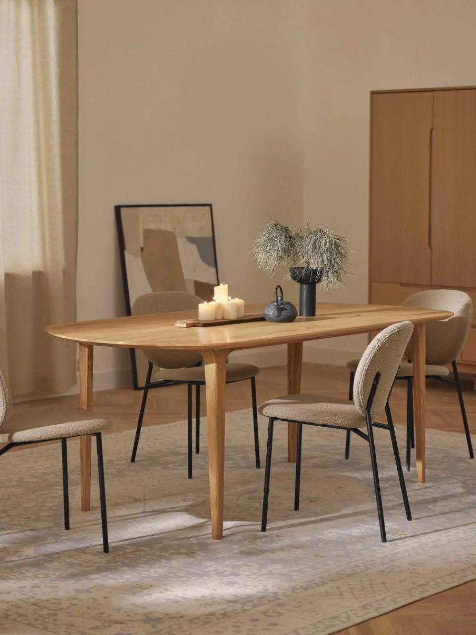 Ovale eettafel Archie van eikenhout, 200 x 100 cm^Westwing Collection Discount