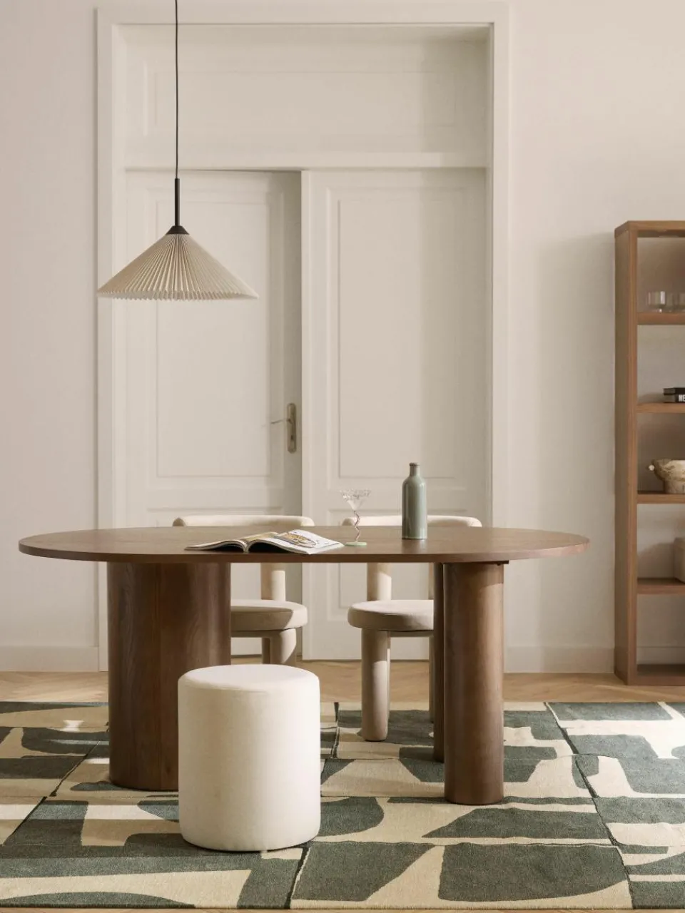 Ovale eettafel Dunia van eikenhout, 180 x 110 cm^Westwing Collection Fashion