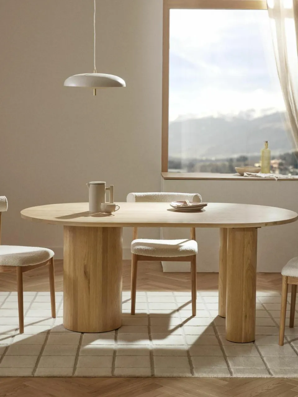 Ovale eettafel Dunia van eikenhout, 180 x 110 cm^Westwing Collection Sale