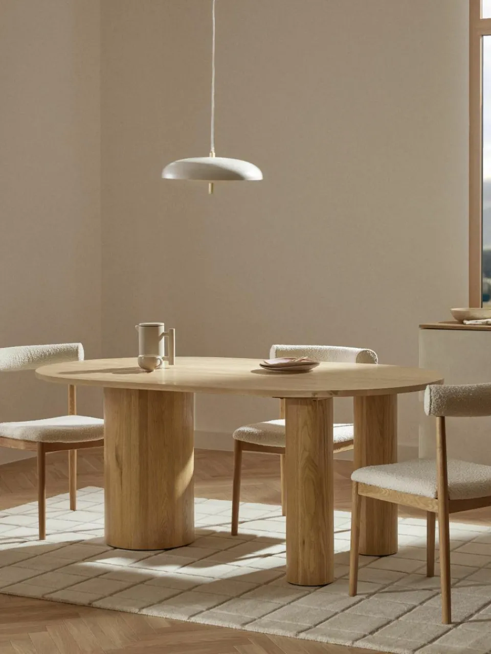 Ovale eettafel Dunia van eikenhout, 180 x 110 cm^Westwing Collection Sale