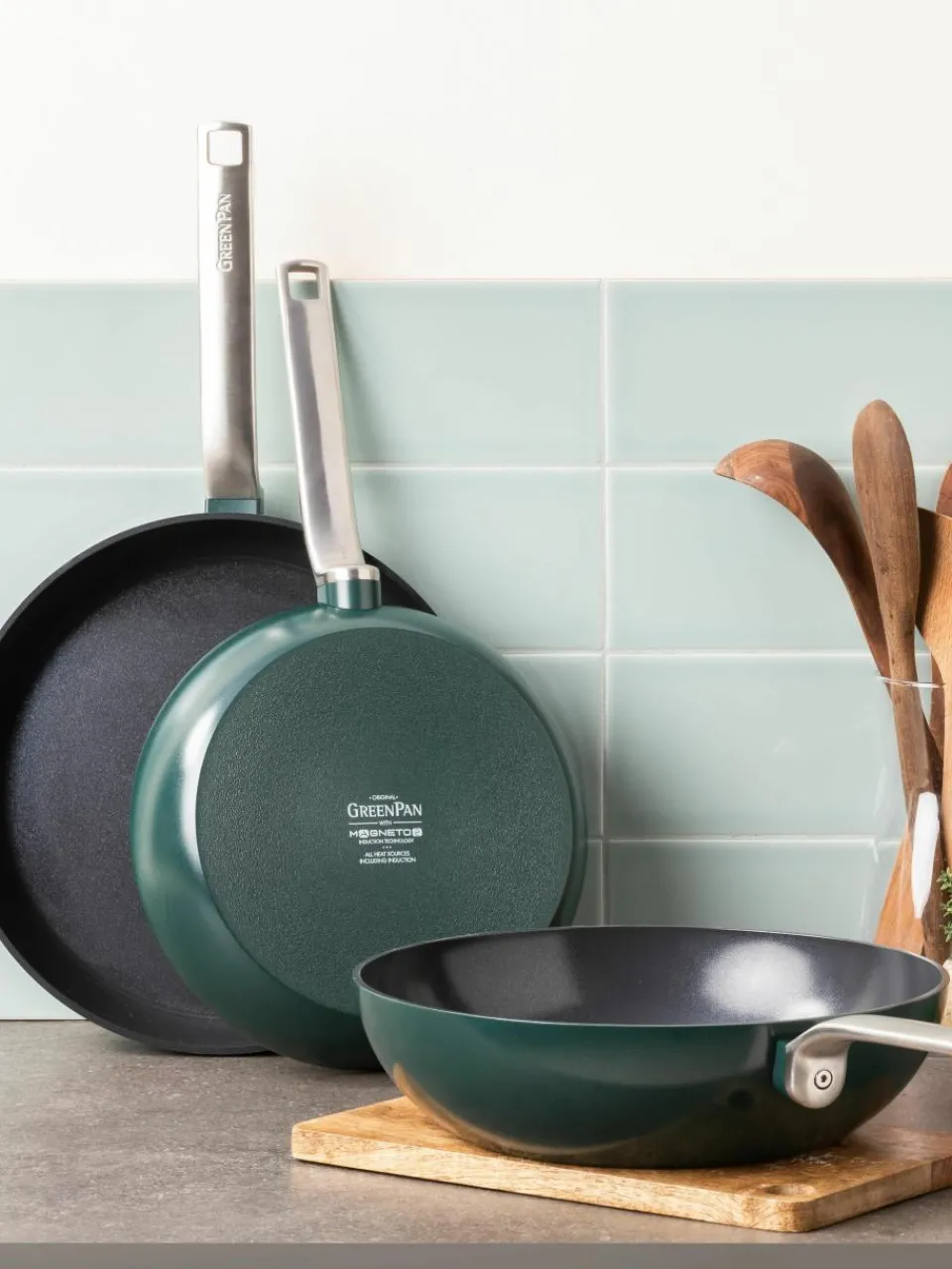 Pannen Evolution met antiaanbaklaag, set van 3^GreenPan Outlet