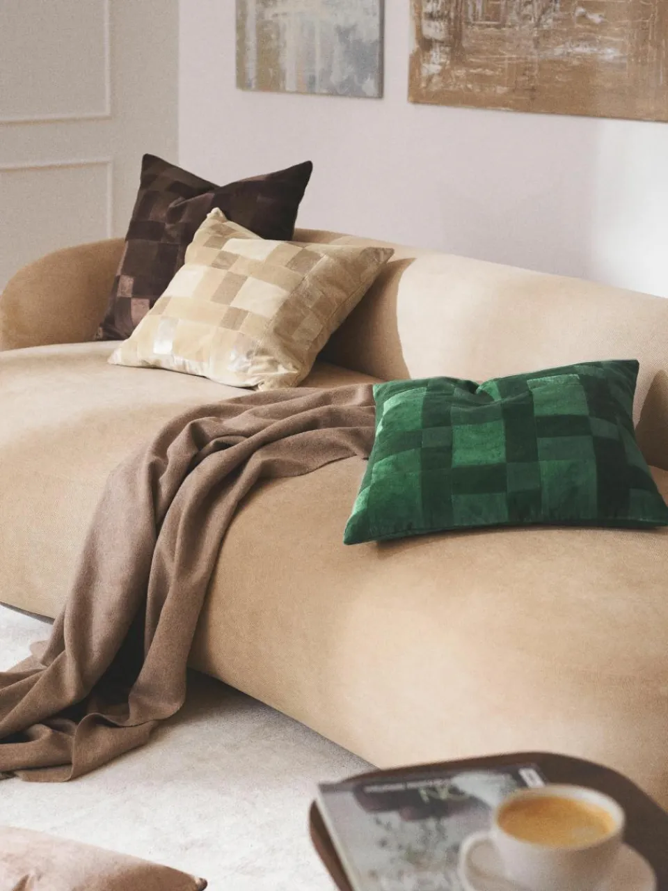 Patchwork fluwelen kussenhoes Bastien^Westwing Collection Clearance