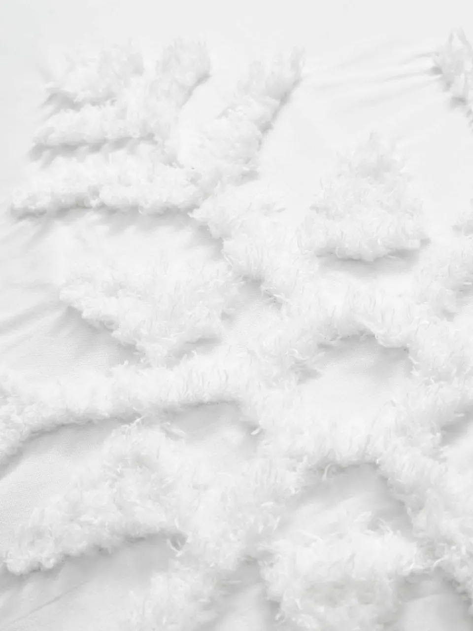 Perkalkatoenen dekbedovertrek Vidal met getuft sneeuwvlokmotief^Westwing Collection Online