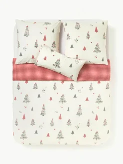 Perkalkatoenen dekbedovertrek Pine^Westwing Collection New