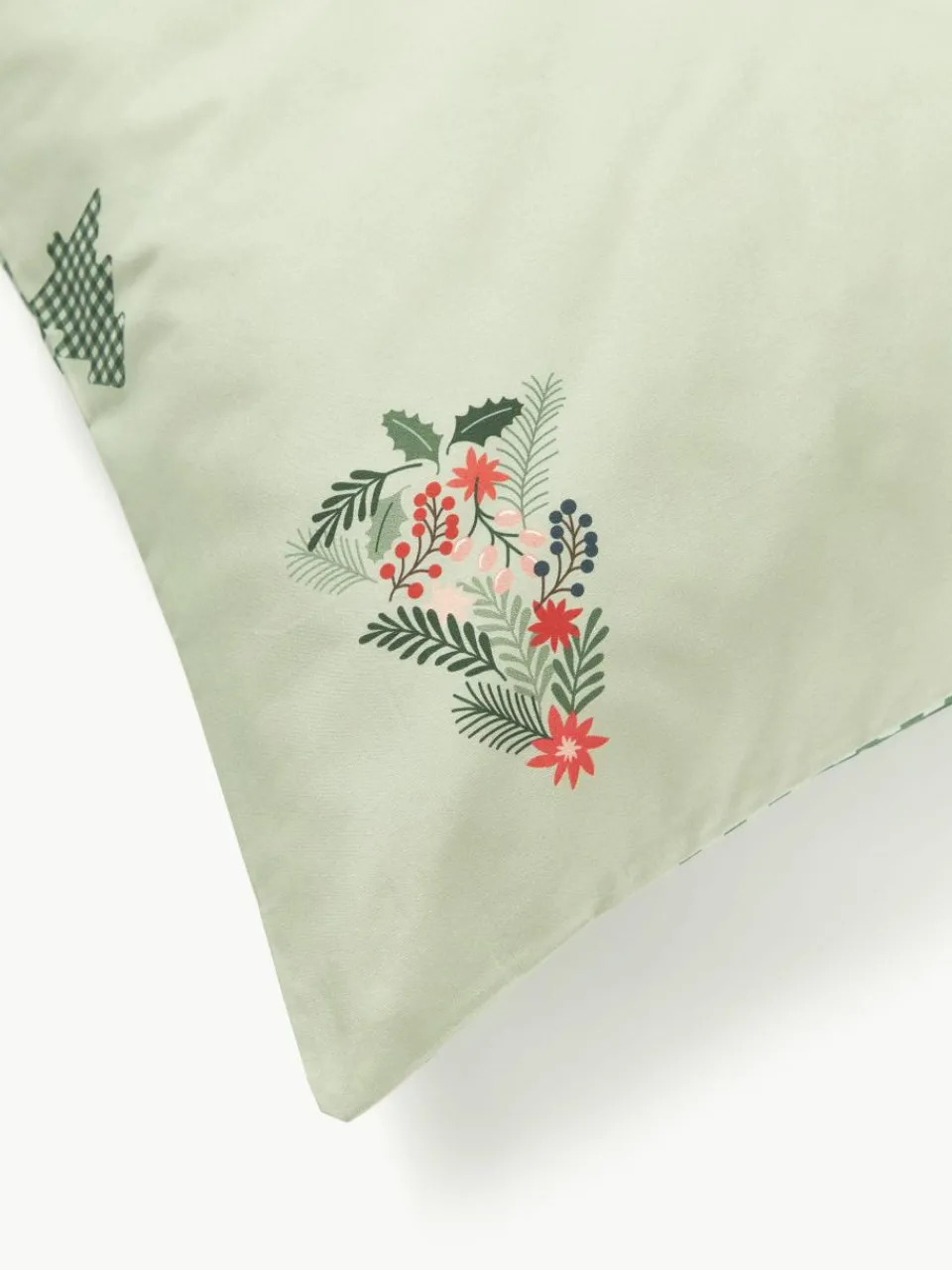 Perkalkatoenen dekbedovertrek Pine^Westwing Collection Fashion