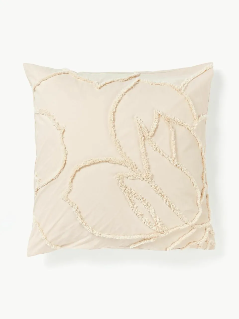 Perkalkatoenen kussenhoes Madeline met getufte decoratie^Westwing Collection Online