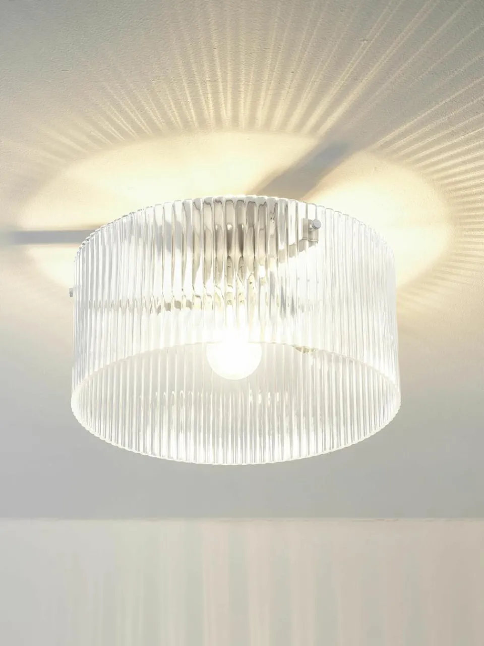 Plafondlamp Emmi van geribbeld glas^Westwing Collection Outlet