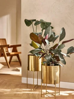 Plantenpotten Mina van metaal, set van 2^Westwing Collection Fashion