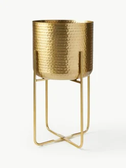 Plantenpottenset Nives van metaal met een gehamerde look, set van 2^Westwing Collection Clearance