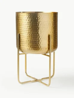 Plantenpottenset Nives van metaal met een gehamerde look, set van 2^Westwing Collection Clearance